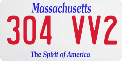 MA license plate 304VV2