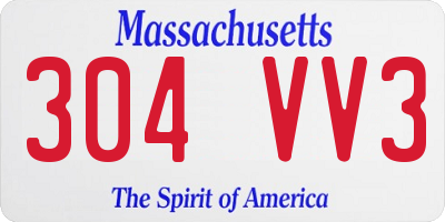 MA license plate 304VV3
