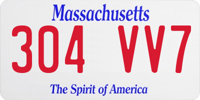 MA license plate 304VV7