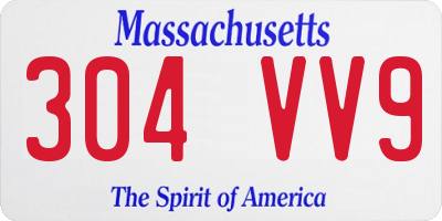 MA license plate 304VV9