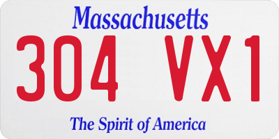 MA license plate 304VX1