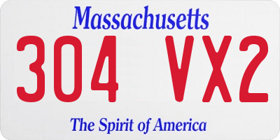 MA license plate 304VX2