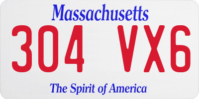 MA license plate 304VX6