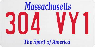 MA license plate 304VY1