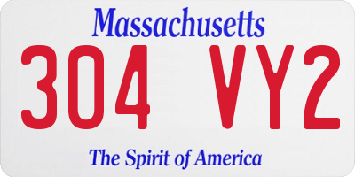 MA license plate 304VY2