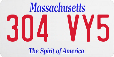 MA license plate 304VY5