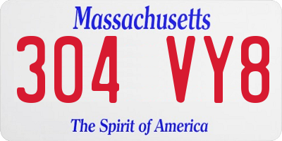 MA license plate 304VY8