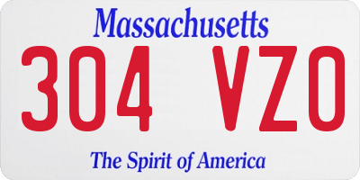 MA license plate 304VZ0