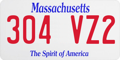 MA license plate 304VZ2