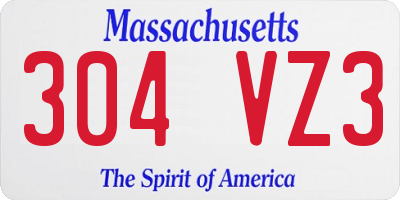 MA license plate 304VZ3