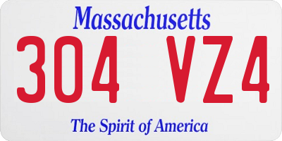 MA license plate 304VZ4