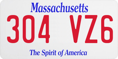 MA license plate 304VZ6