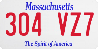 MA license plate 304VZ7