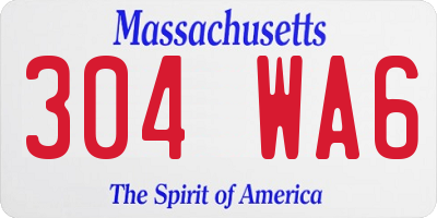 MA license plate 304WA6