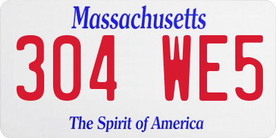 MA license plate 304WE5