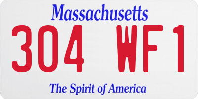 MA license plate 304WF1