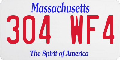 MA license plate 304WF4