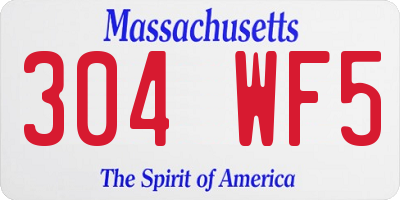 MA license plate 304WF5