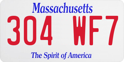 MA license plate 304WF7