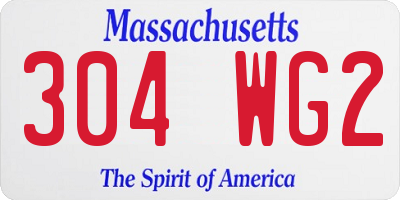 MA license plate 304WG2