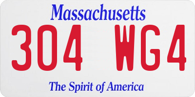 MA license plate 304WG4