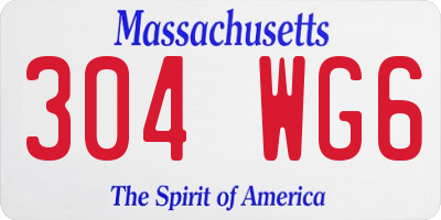 MA license plate 304WG6