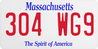 MA license plate 304WG9