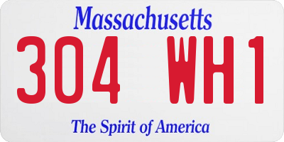MA license plate 304WH1