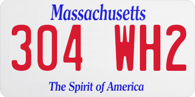 MA license plate 304WH2