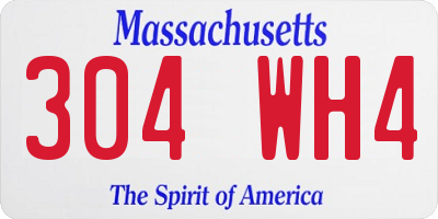 MA license plate 304WH4