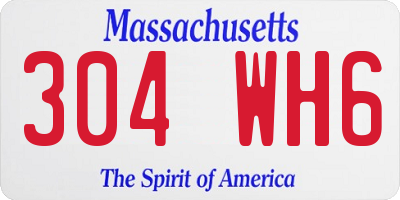 MA license plate 304WH6