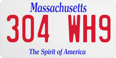 MA license plate 304WH9