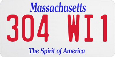 MA license plate 304WI1