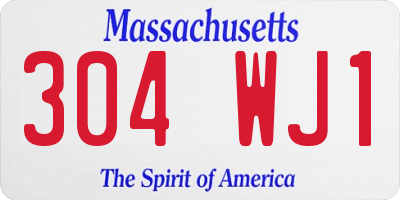 MA license plate 304WJ1