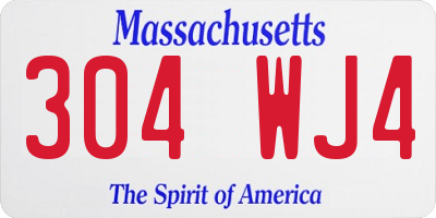 MA license plate 304WJ4