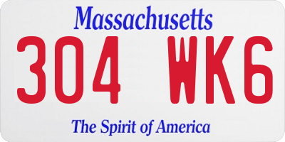 MA license plate 304WK6