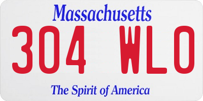 MA license plate 304WL0