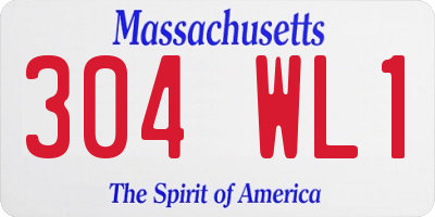 MA license plate 304WL1