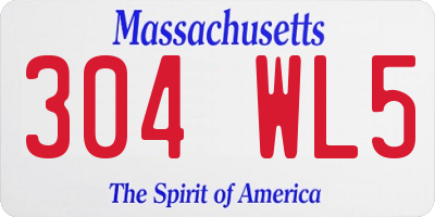 MA license plate 304WL5