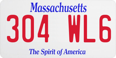 MA license plate 304WL6