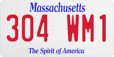 MA license plate 304WM1