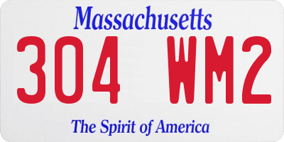 MA license plate 304WM2