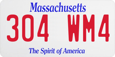 MA license plate 304WM4