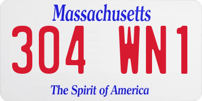 MA license plate 304WN1