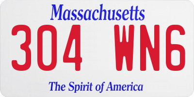 MA license plate 304WN6