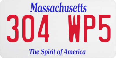 MA license plate 304WP5