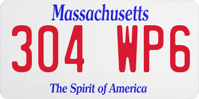 MA license plate 304WP6