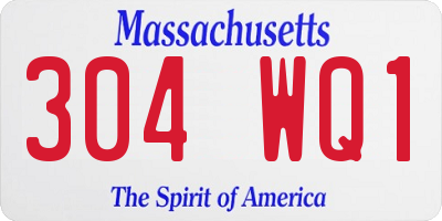 MA license plate 304WQ1