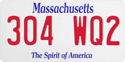 MA license plate 304WQ2