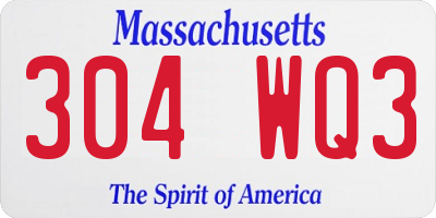 MA license plate 304WQ3